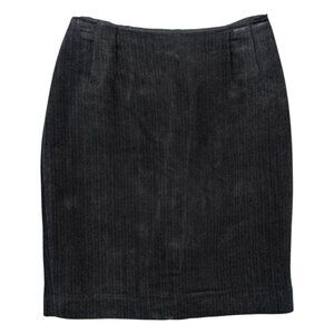 Emanuel Ungaro Herringbone Pencil Skirt Womens Black Textured Knee Length Size 8